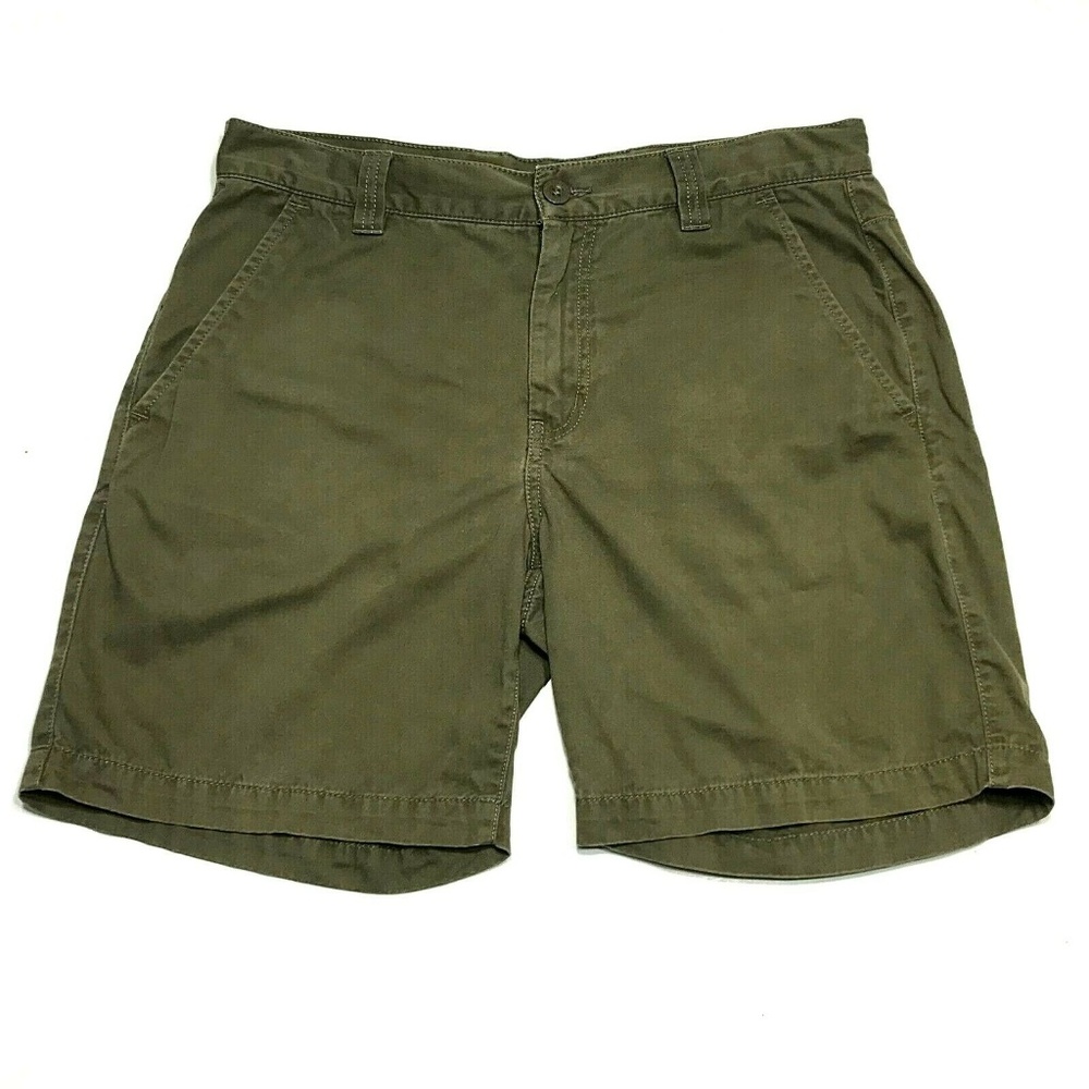 North Face 34 Reg Olive Twill Cotton Shorts GUC